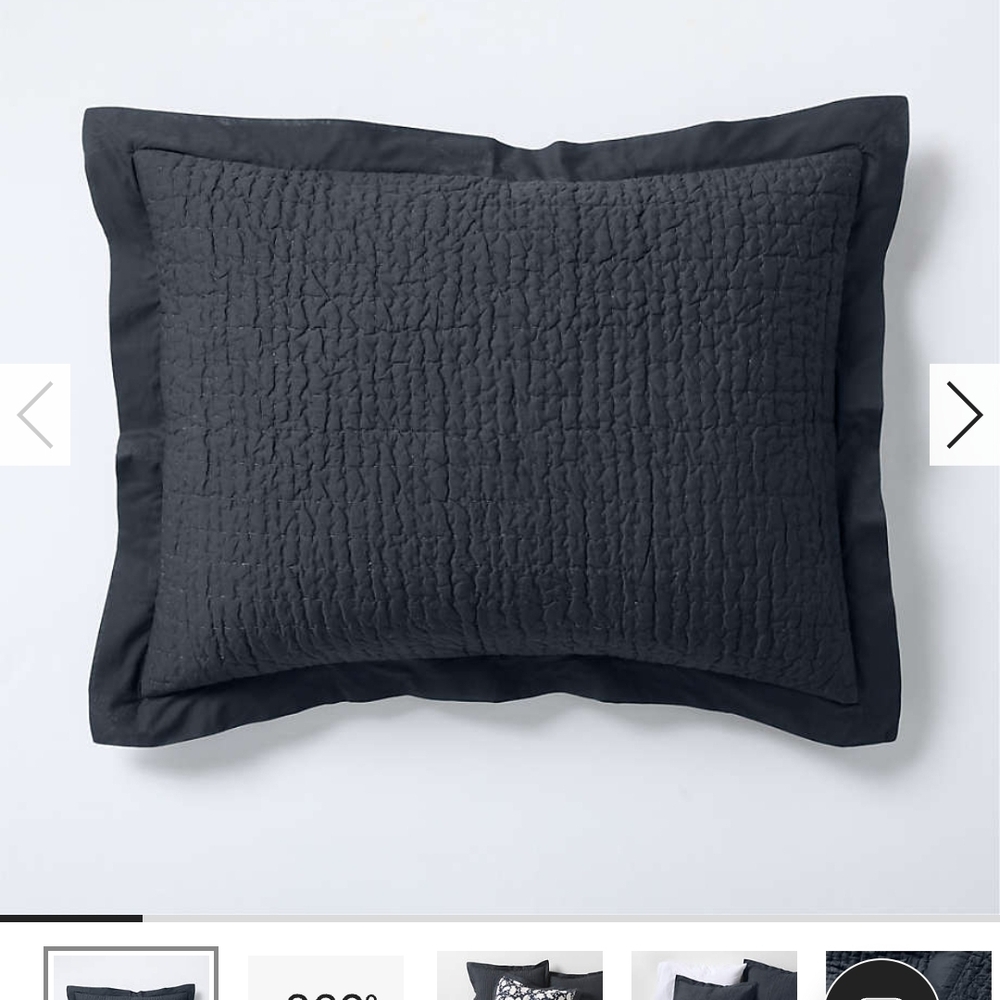 Crate & Barrel Celeste Midnight Navy King Pillow Shams-2